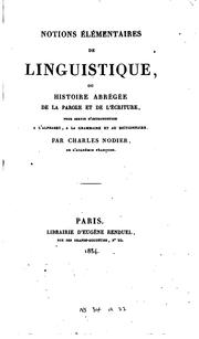 Notions élémentaires de linguistique by Charles Nodier