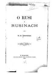 Cover of: O Rusi i Rusinach by Stanisław Tarnowski