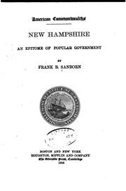Cover of: New Hampshire: An Epitome of Popular Government