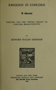 Cover of: Emerson in Concord by Edward Waldo Emerson