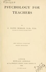 Cover of: Psychology for teachers by C. Lloyd Morgan