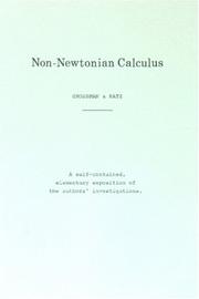 Cover of: Non-Newtonian calculus