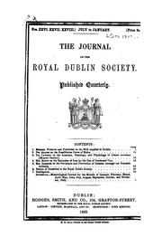 Cover of: The Journal of the Royal Dublin Society