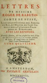 Cover of: Lettres de messire Roger de Rabutin comte de Bussy ...
