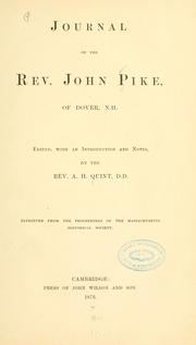 Cover of: Journal of the Rev. John Pike, of Dover, N. H.