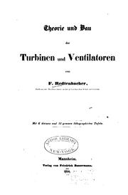 Cover of: Theorie und Bau der Turbinen und Ventilatoren