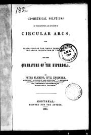 Geometrical solutions of the lengths and division of circular arcs by Peter Fleming