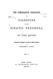 Cover of: The comparative geography of Palestine and the Sinaitic Peninsula. by Karl Ritter