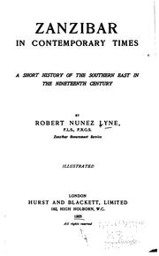 Cover of: Zanzibar in contemporary times: a short history of the southern East in the nineteenth century.