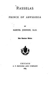 Cover of: Rasselas: Prince of Abyssinia by Samuel Johnson