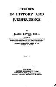 Cover of: Studies in history and jurisprudence. by James Bryce