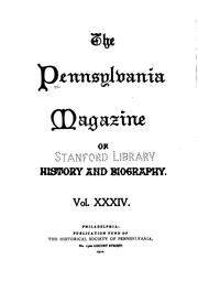 Cover of: The Pennsylvania Magazine of History and Biography by Historical Society of Pennsylvania.