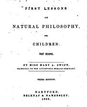 Cover of: First lessons on natural philosophy for children. by Mary A. Swift