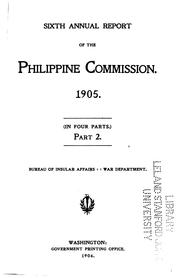 Cover of: Report of the Philippine Commission to the Secretary of War