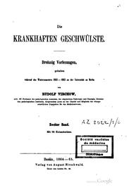 Cover of: Die krankhaften Geschwülste