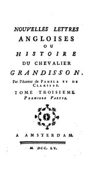 Cover of: Nouvelles lettres angloises ou histoire du Chevalier Grandisson