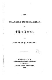 Cover of: The St. Lawrence and the Saguenay by Charles Sangster