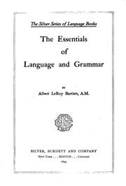 Cover of: The essentials of language and grammar