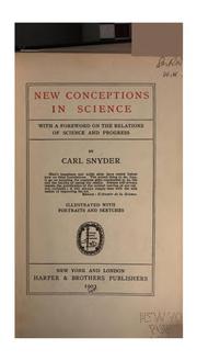 Cover of: New conceptions in science by Carl Snyder