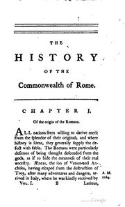 Cover of The Roman history, from the foundation of the City of Rome, to the destruction of the Western Empire