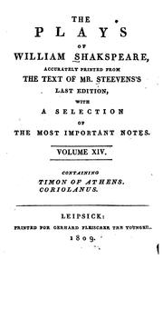 Cover of: The Plays of William Shakspeare by William Shakespeare, Gerhard Fleischer