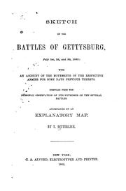 Cover of: Sketch of the Battles of Gettysburg, July 1st, 2d, and 3d, 1863: With an Account of the ...