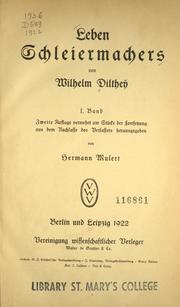 Cover of: Leben Schleiermachers.