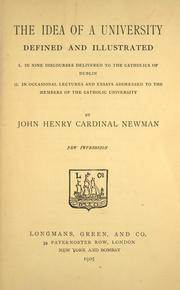 Cover of: The idea of a university by John Henry Newman