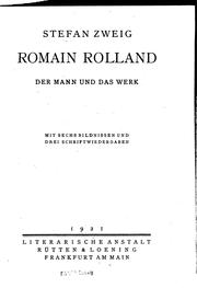 Cover of: Romain Rolland: der Mann und das Werk : mit sechs Bildnissen und drei ... by Stefan Zweig