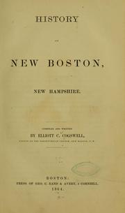 Cover of: History of New Boston, New Hampshire