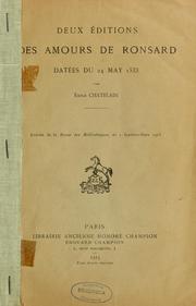 Cover of: Deux éditions des Amours de Ronsard by Emile Chatelain