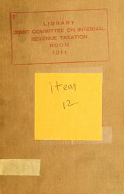 Cover of: Report of the Joint Committee on Internal Revenue Taxation