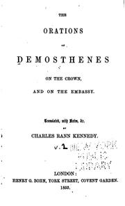 Cover of: The Orations of Demosthenes ...