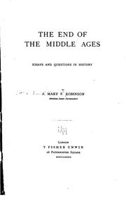 Cover of: The End of the Middle Ages: Essays and Questions in History