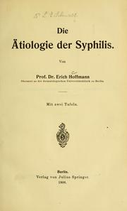 Cover of: Die Ätiologie der Syphilis