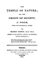 Cover of: The Temple of Nature, Or, The Origin of Society: A Poem, with Philosophical Notes by Erasmus Darwin
