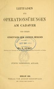 Cover of: Leitfaden für Operationsübungen am Cadaver: und deren Verwerthung beim lebenden Menschen