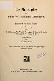 Cover of: Die philosophie im beginn des zwanzigsten jahrhunderts