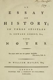 Cover of: An essay on history