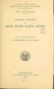 Cover of: Profile surveys in Bear River basin, Idaho