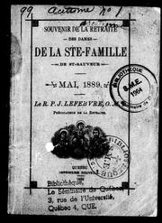 Cover of: Souvenir de la retraite des dames de la Sainte-Famille de St-Sauveur, mai 1889