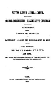 Cover of: Fontes Rerum Austriacarum by Vienna Academie der Wissenschaften