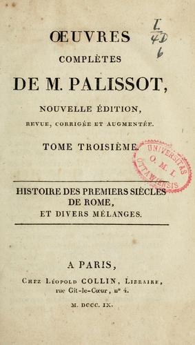 Oeuvres de M. Palissot by Charles Palissot de Montenoy