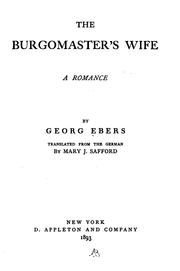 Cover of: The Burgomaster's Wife: A Romance