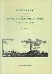 Cover of: A supplement (1971-1986) to Robert G. Albion's Naval & maritime history, an annotated bibliography