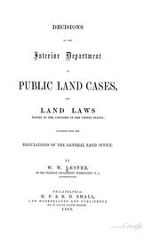 Cover of: Decisions of the Interior Department in Public Land Cases