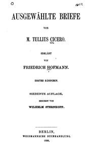 Cover of: Ausgewählte Briefe by Cicero, Friedrich Hofmann