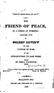 Cover of: The friend of peace by Noah Worcester