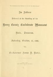 Cover of: An address delivered at the unveiling of the Henry County confederate monument. by James D. Porter, James D. Porter