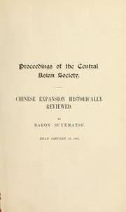 Cover of: Chinese expansion historically reviewed